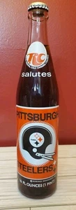 1972-73 PITTSBURGH STEELERS ROYAL CROWN RC COLA BOTTIGLIA SODA TRE FIUMI 160Z - Foto 1 di 7