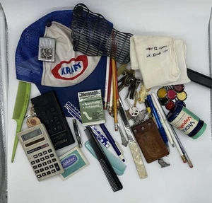 Vintage Opas Trödel Schublade Konvolut Messer, Rolex, Hut, Werbeschschlüssel - Bild 1 von 7