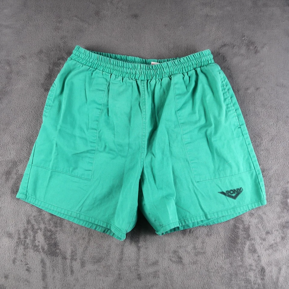 Pantalones Cortos Forrados Poni Años 90 De Colección Verde Azulado Talla Mediana M Para Hombre Deportes Foto 1 de 4