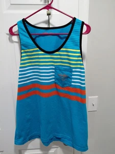 Hard Rock Cafe blau gestreiftes Tanktop mit Tasche Niagarafälle Kanada Herren 2XL - Bild 1 von 4