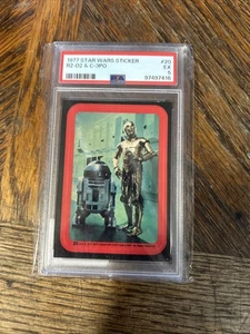 R2-D2 & C-3PO 1977 Star Wars Sticker PSA 5 - Picture 1 of 2