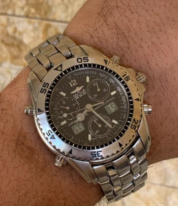 Auténtico reloj cronógrafo Sector 650 sin límites SS esfera negra cuarzo suizo 42 mm - Imagen 1 de 24