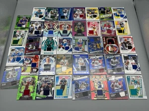 Lote de tarjetas de recuerdos de reliquias de fútbol americano de la NFL x39 éxitos ópticos Prizm novatos y veterinarios - Imagen 1 de 13