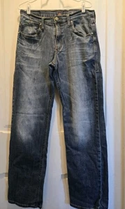Pantalones de mezclilla Rock & Republic para hombre talla 32x34 azul corte medio lavado desgastado - Imagen 1 de 7