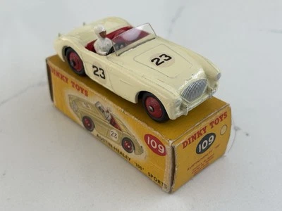 DINKY 109 AUSTIN HEALEY 100 SPORTS, КРЕМОВЫЙ, ОЧЕНЬ ПОЧТИ КАК НОВЫЙ, ХОРОШАЯ ОРИГИНАЛЬНАЯ КОРОБКА - Изображение 1 из 4