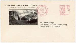 Yosemite Park and Curry Co. advertising cover California - 1942 meter cancel - Picture 1 of 2