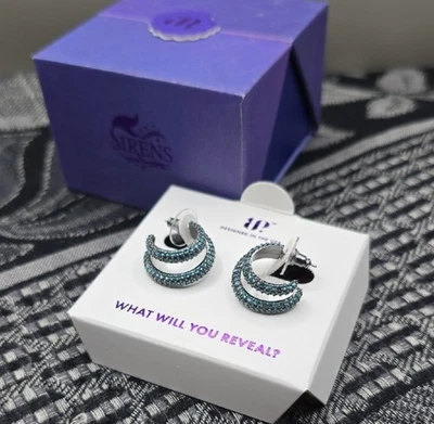 Pendientes Bomb Party SIRENS Colas Oscurecidas Paraiba Turmalina Hematita Chapado Foto 1 de 4