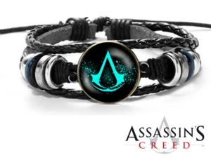 BRACCALE ASSASSIN'S CREED REGOLABILE BRACCIALETTO IN PELLE - Imagen 1 de 1