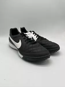 Nike Tiempo Legacy TF Sneakers 631517-010 Black White Men's Size 9.5 - Picture 1 of 6