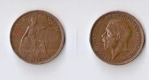 UK(Great Britain)   farthing 1927 George V, High grade!!! - Picture 1 of 1