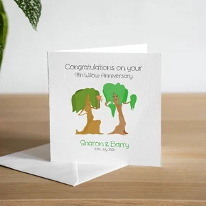 Tarjeta personalizada hecha a mano noveno aniversario de boda sauce esposo esposa pareja - Imagen 1 de 3
