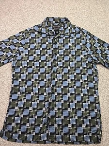 Crazy Horse Shirt Mens Medium Multicolor Short Sleeve Geometric Beach Cruise - Picture 1 of 16