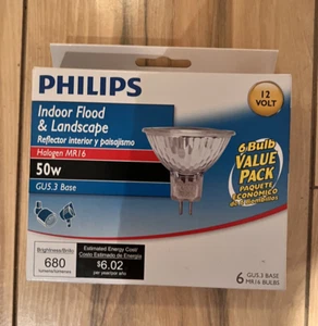6-Pack-Philips Landscape and Indoor Flood 50-Watt MR16 12-Volt Light Bulb - Picture 1 of 4