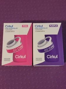(2X) - Manga Cirkul Chill y tapa de agarre cómodo para botella de 22 oz rosa y púrpura - Imagen 1 de 5