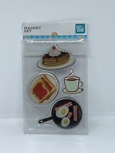Refrigerator Magnets Food Theme Breakfast Pancakes Eggs Bacon Coffee Toast Jelly
