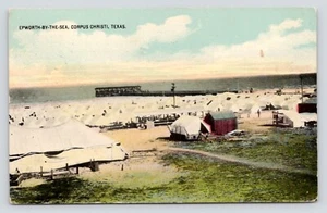 Birdseye Methodists Tents? Pier Epworth by The Sea Corpus Christi Texas Postcard - Imagen 1 de 4