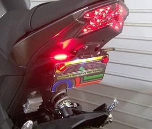 Kawasaki Z125 Pro SS Fender Eliminator Kit w / Red LED Intermitentes - Lente roja - Imagen 1 de 4