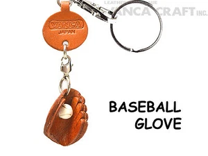 Guante de béisbol hecho a mano 3D Cuero Llavero/Dije *VANCA* Hecho en Japón#56564 - Imagen 1 de 12