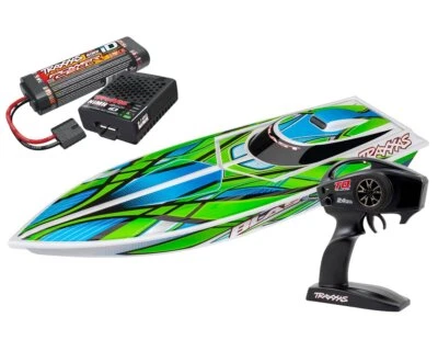 Traxxas Blast Boot weiß grün mit Akku und USB-C Ladegerät TRX38104-8-GRN  - Bild 1 von 4
