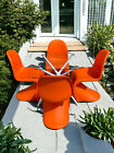 Outdoor / Indoor Garden Patio Kitchen Dining Table And Chairs Orange Black White