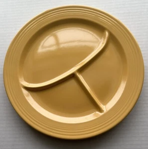 VINTAGE ORIGINAL FIESTA  10.5 “ DIVIDED/GRILL PLATE- YELLOW 1930s-1950s ..#1 - Picture 1 of 5