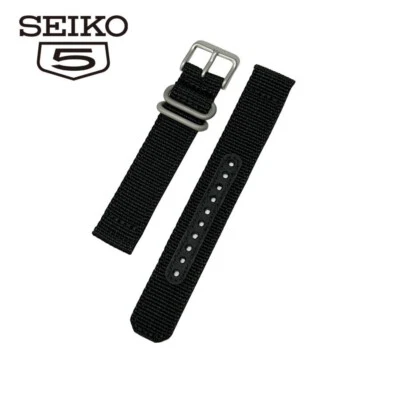 SEIKO 5 Genuine Watch Band 18mm Black 4K13JZ for SNK809K2 / SNK809KD / SNKN33K1 - Image 1 of 4