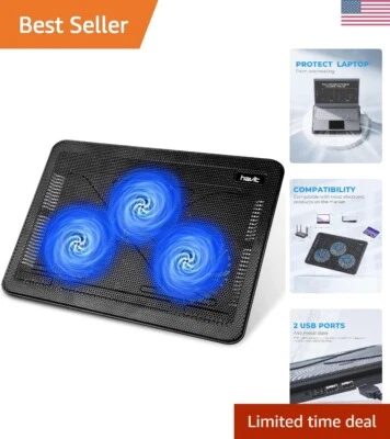Lightweight USB Laptop Cooling Pad for 15.6"-17" Laptops - Perfectly Portable - Image 1 of 4