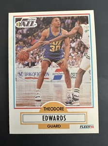 Fleer Theodore Edwards #185 1990-91 Utah Jazz