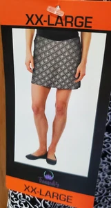 TRANQUILITY Casual Skort Sz XXL Golf Tennis Pickleball Black/White Floral NWT - Picture 1 of 5