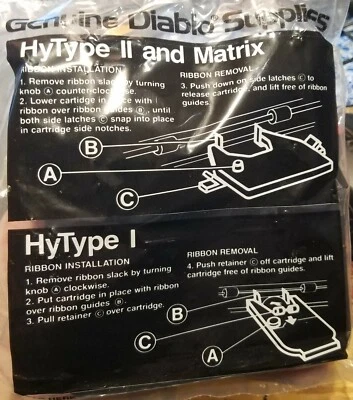  Diablo HyType II Matrix Black Ribbon 391980-04 (Xerox 8R1650 VTG New FREE SHIP - Image 1 of 2