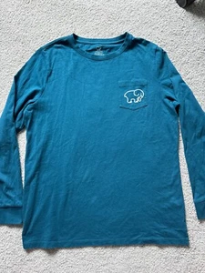 Ivory Ella Womens Large Shirt Top Tee Blue Long Sleeve Knit Pullover 146919 - Picture 1 of 6