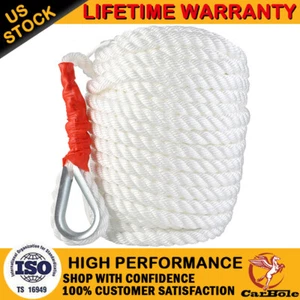 3/4"x150' Twisted Three Strand Nylon Boat Marine Anchor Mooring Rope Dock Line - Picture 1 of 15