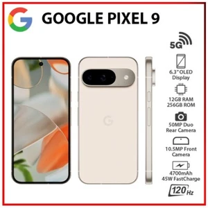 Google Pixel 9 5G 12GB+256GB PORCELAIN Dual SIM Unlocked Android Mobile Phone - Afbeelding 1 van 7