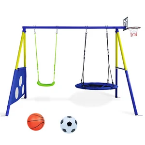 Schaukelgestell Outdoor mit Nestschaukel 200 kg Kinderschaukel mit Gestell - Bild 1 von 2