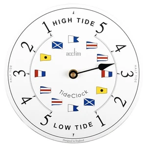 Acctim Ryde Tidal Wall Clock High & Low Tide White 20cm - Picture 1 of 1