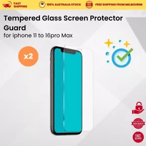 2x Tempered Glass Screen Protector Guard For iPhone 16 15 14 13 12 11 Pro Max - Picture 1 of 27