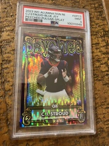 Texans CJ Stroud Wildcard Psyched 2023 Rookie, Pulsar Splat 49/50, PSA 9 - Bild 1 von 3