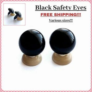 Safety Eyes Black Plastic ALL SIZE Teddy Bear Craft Animal Amigurumi Soft Toy - Picture 1 of 11