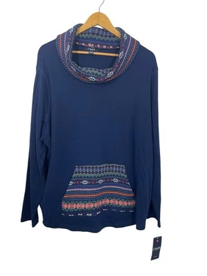 Suéter acogedor occidental chaps Fair Isle cuello capucha nórdico para mujer talla 3X bolsillo Foto 1 de 4