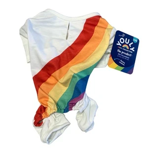 Youly Pet Dog Pajamas Pride Collection XXS Rainbow Print 9-11" The Proudest - Picture 1 of 4