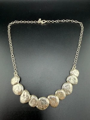 SILPADA STERLING SILVER 925 STILL SHINING HAMMERED DISC BIB NECKLACE N1984 - Image 1 of 4