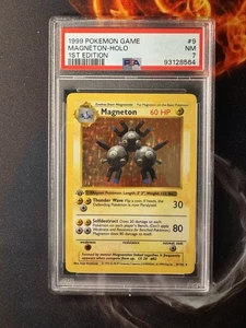 1ST EDITION Shadowless 1999 Pokemon Magneton Holo Rare 9/102 💎PSA 7 NM💎 - Picture 1 of 2