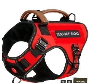 HEYCAHVA Chaleco de Servicio para Perros Hebillas Completas de Metal Arnés Táctico Talla Mediana Rojo - Imagen 1 de 17