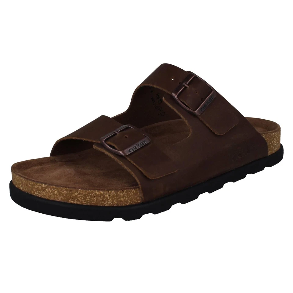 Sandalias sin cordones Rieker para hombre con hebilla plantilla de corcho informales verano "21190" Foto 1 de 1