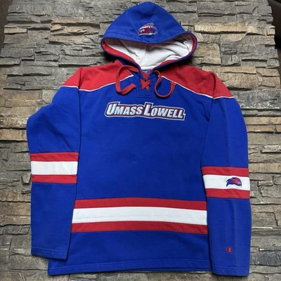 Sudadera con capucha de hockey UMass Lowell para hombre mediana Champion River Hawks College Foto 1 de 4
