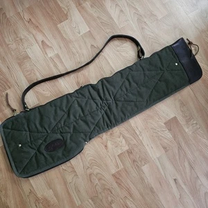 Cabelas Soct Rifle Shotgun Takedown Carry Case Green Canavas Brown Leather 36" - Bild 1 von 12