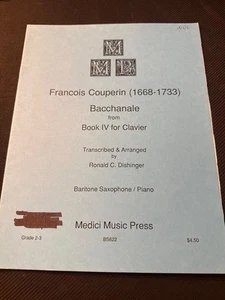 Francois Couperin Bacchanale Baritone Sax & Piano Medici Music Press Book - Picture 1 of 3