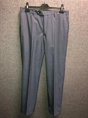 Marks & Spencer Collezione Plat Avant Pantalons à Rayures Fines 34x31 TD013 Ll - Photo 1/4