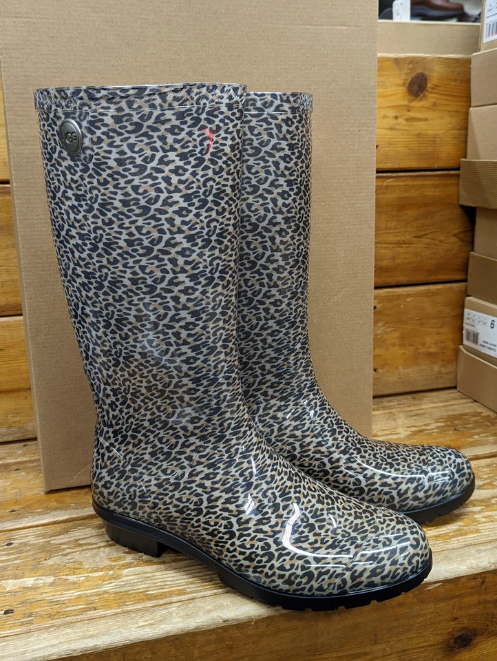 Ugg Women's Classic Shaye Tall Rain Boot Black Leopard Pink Purple Blue 1012350 - Image 1 of 1