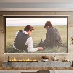 60 -120 inch Portable Motorized Projector Screen 4:3 16:9 Pull Down Home Theater - Picture 1 of 60